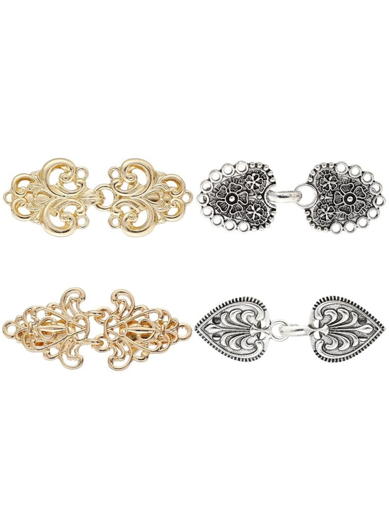 Shawl Clips 4 PCS, Vintage Dress Clips Back Cinch, Sweater Clips, Dress Shirt Brooch Clips for Women Girls Wearing - Image 1