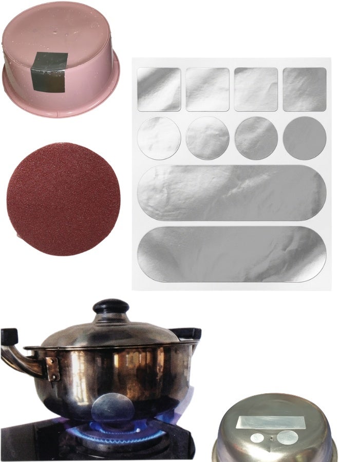 Heat Resistant Cookware Repair Patch Kit 4 Pieces with Sandpaper for Fixing Holes Cracks and Leaks in Pots Pans Sinks and Metal Kitchen Utensils Waterproof Easy DIY Repair Solution - Image 1