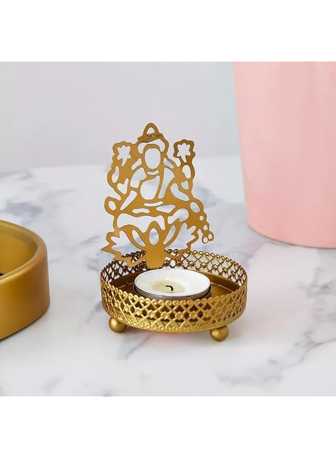 The Bros Ganesha Diwali Shadow Diya Deepawali Traditional for Home/Office Religious Tea Light Candle Holder Stand Diwali Gift (Set of 2) - Image 4