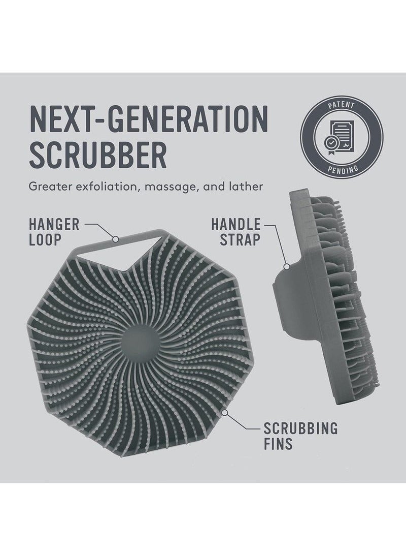فرشاة تقشير الجسم المصنوعة من السيليكون المضاد للميكروبات للبشرة الحساسة، فرشاة استحمام صديقة للبيئة لتنظيف الجسم بعمق مع مقبض غير قابل للانزلاق وتدليك لطيف - Image 4