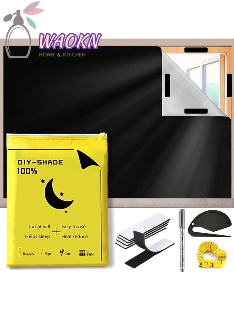 WAOKN Oxford Cloth Full Blackout Curtains Portable Travel Curtains Cuttable Sun Protection Curtains Are Suitable for Various Activities That Require A Dark Environment  - Image 1