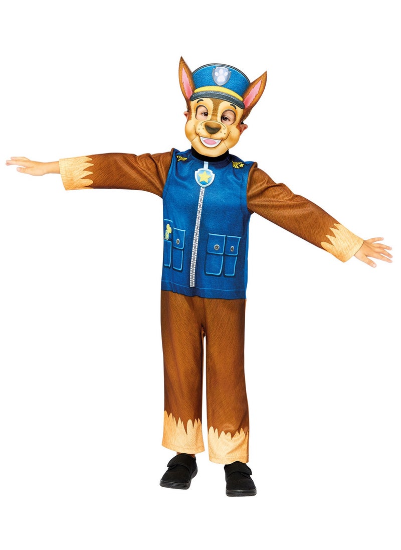 Amscan - زي تنكري رسمي من Nickelodeon Paw Patrol Chase للأطفال، زي لعب الأدوار للأطفال، بدلة زرقاء مع قناع - Image 1