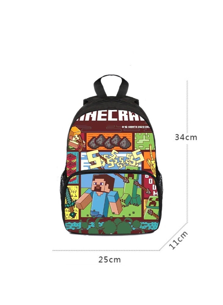 ماين كرافت حقائب مدرسية ماين كرافت للبنين والبنات ، حقائب الظهر حماية العمود الفقري ، حقائب الظهر الرياضية الترفيهية ذات السعة الكبيرة - Image 2