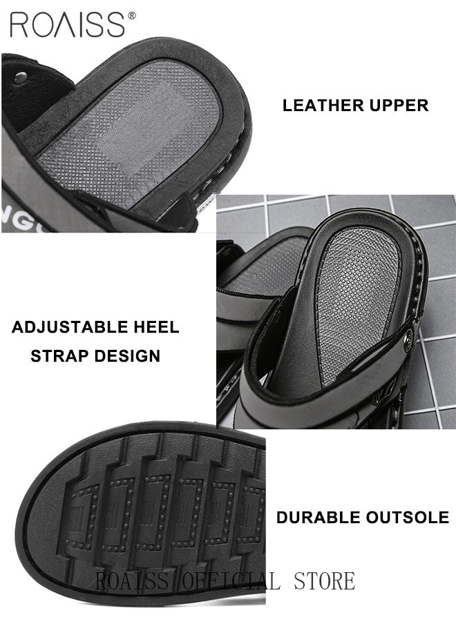 roaiss Arabic Sandals with Anti-Slip Sole and Ergonomic Design, Summer Beach Sandals, Men's Criss Cross Sandals, Simple Open Toe Outdoor Slippers with Letter Pattern, Perfects for Any Casual Date, Walking, Swimming Pool, Beach or Driving  - Image 5