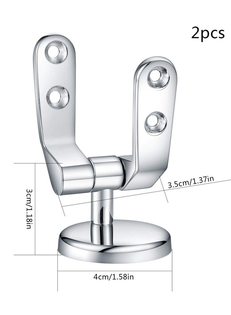 Y&D Toilet Seat Hinges Replacement, Chrome Finished Hinge Fixings, Hardware for Installing Fixed Parts -Zinc Alloy Material (2 Pcs)  - Image 2