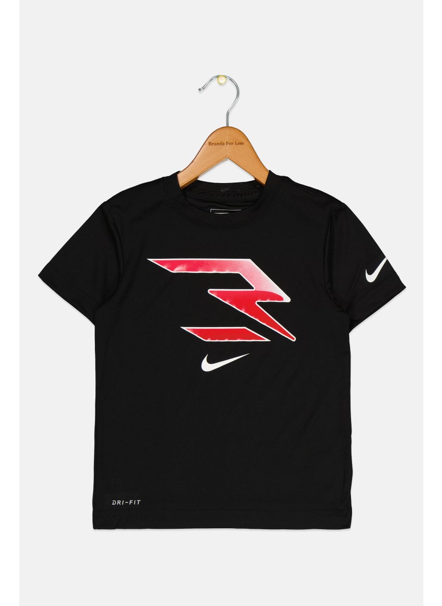 Nike 3Brand by Russell Wilson - Kids Boy Brand Logo Short Sleeve Outdoor T-Shirt, Black - Image 1