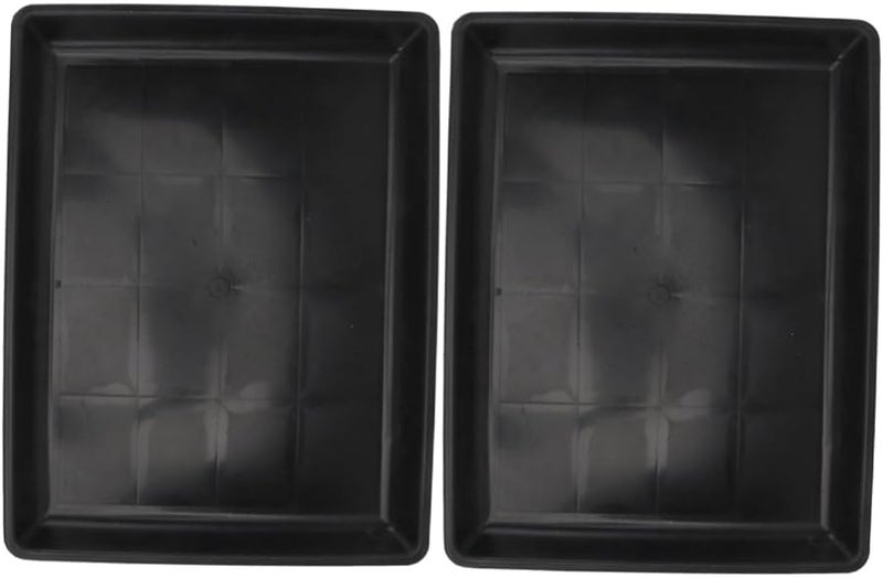 صينية فضلات الحيوانات الأليفة البلاستيكية السميكة 34 × 26 سم 2 قطعة باللون الأسود للاستخدام الداخلي والخارجي للقطط والكلاب - Image 2