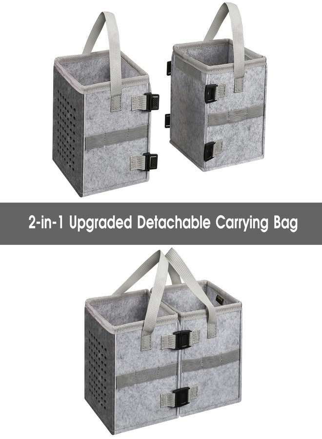 KENOBEE Carrying Case for Toniebox 2 & 1 Starter Set, Upgraded Detachable Portable Felt Storage Travel Bag with Handle Compatible with Toniebox Audio Player Starter Set & Figurines Accessories, Gray - Image 2
