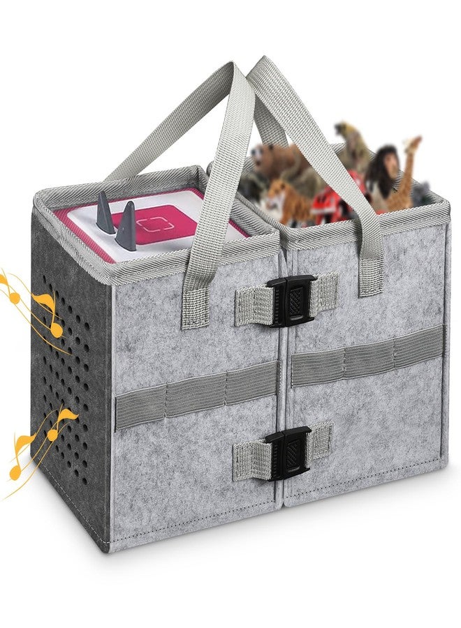 KENOBEE Carrying Case for Toniebox 2 & 1 Starter Set, Upgraded Detachable Portable Felt Storage Travel Bag with Handle Compatible with Toniebox Audio Player Starter Set & Figurines Accessories, Gray - Image 1
