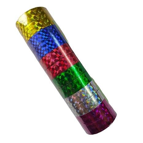 Generic 15 Inch Holographic Shining Cello Tapes for DIY Art Craft Scrapbooking Decoration Gift Wrapping Birthday Card Adhesive Tape 35 Meter Multicolor Pack of 50  - Image 1