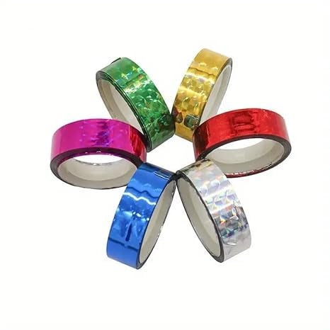 Generic 15 Inch Holographic Shining Cello Tapes for DIY Art Craft Scrapbooking Decoration Gift Wrapping Birthday Card Adhesive Tape 35 Meter Multicolor Pack of 50  - Image 3