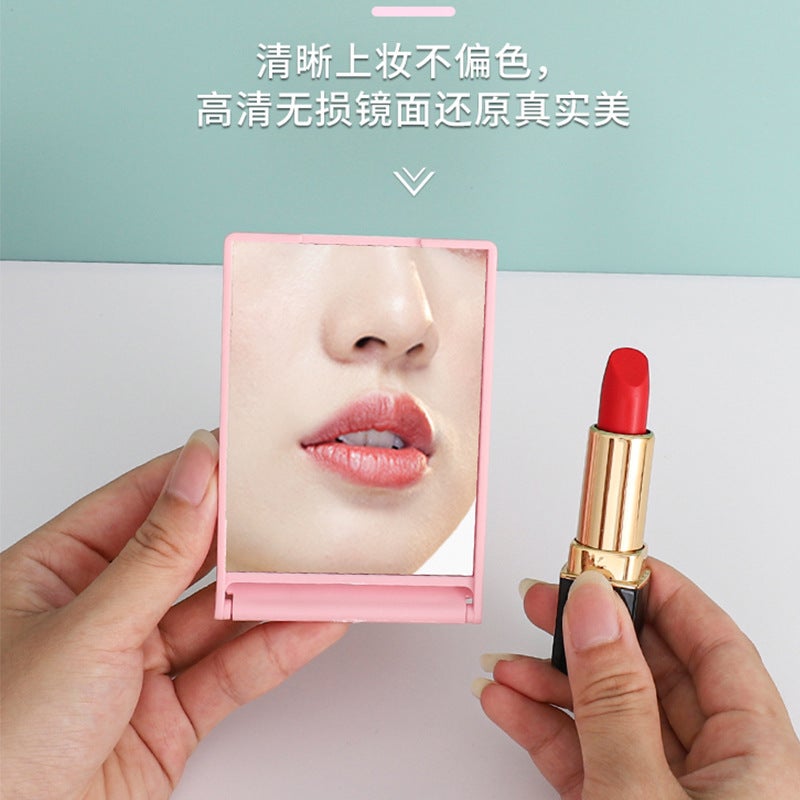 Folding Makeup Mirror Printable Logo Rectangular Simple Makeup Mirror Can Be Printed On Both Sides Of The Pattern Desktop Mirror - Image 5