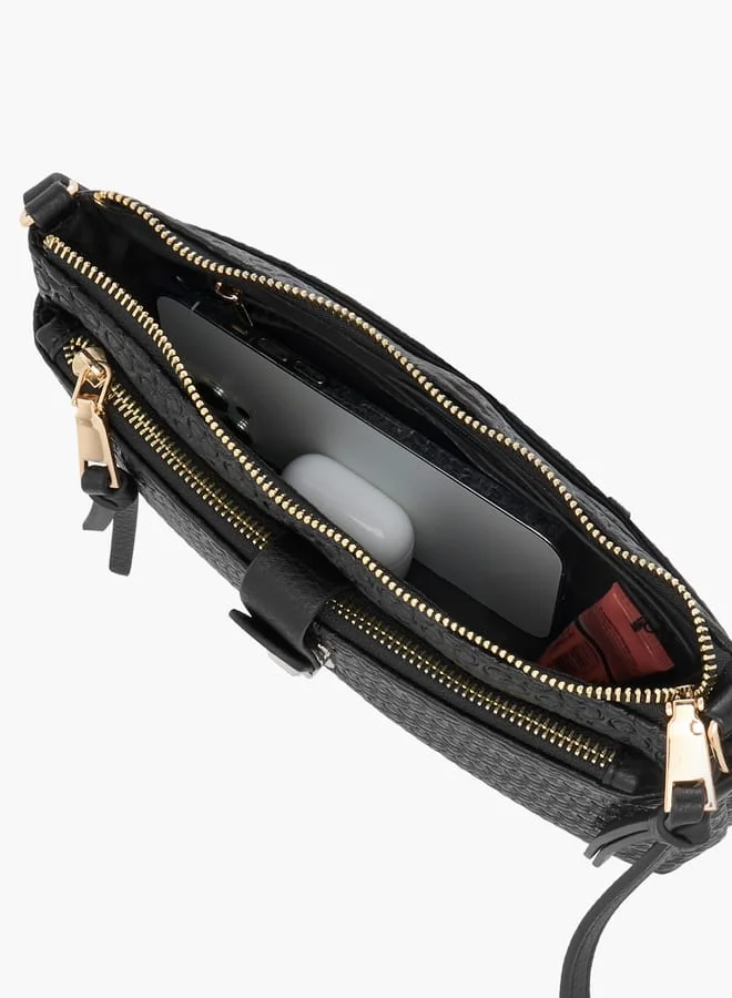 سيليست Women Monogram Embossed Crossbody Bag with Adjustable Strap