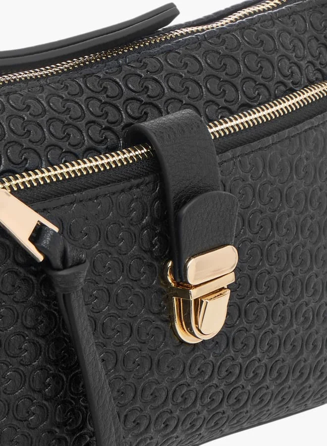 سيليست Women Monogram Embossed Crossbody Bag with Adjustable Strap