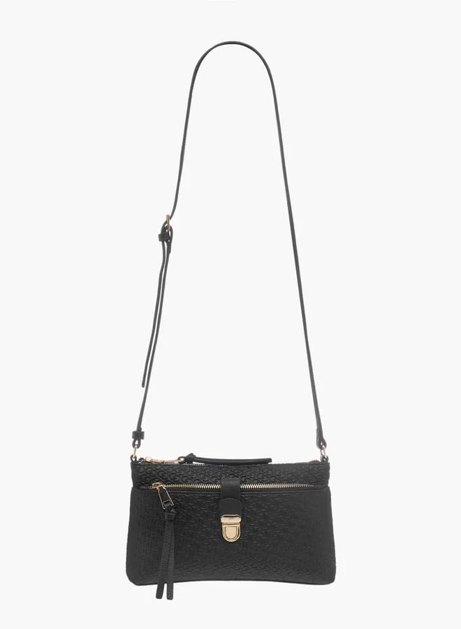 سيليست Women Monogram Embossed Crossbody Bag with Adjustable Strap