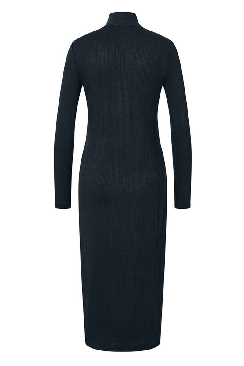 Tchibo Women Ribbed Mock Neck Sweater Dress, Navy - Image 3