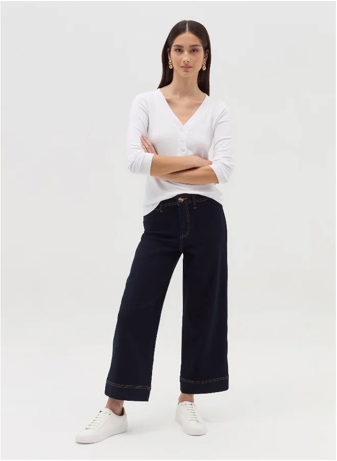 او في اس Wide-leg culotte jeans