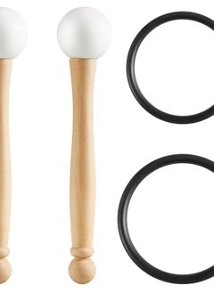 Excefore Singing Bowl Mallet Set, Includes Crystal Bowl Rubber Mallet Striker And O Rings, 2 Rubber Head Wood Handle Mallets, And 2 Rubber O Rings For Crystal Singing Bowl Sound Meditation  - Image 1