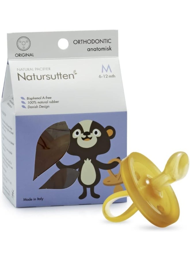 Natursutten Natursutten Pacifiers 6-12 Months - 1-Pack Original Shield Orthodontic Nipple Natural Rubber Safe & Soft BPA-Free Pacifiers for Breastfeeding Babies - Newborn Pacifiers Made in Italy  - Image 1