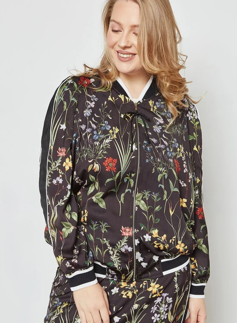 Violeta By Mango Floral Printed Bomber Jacket