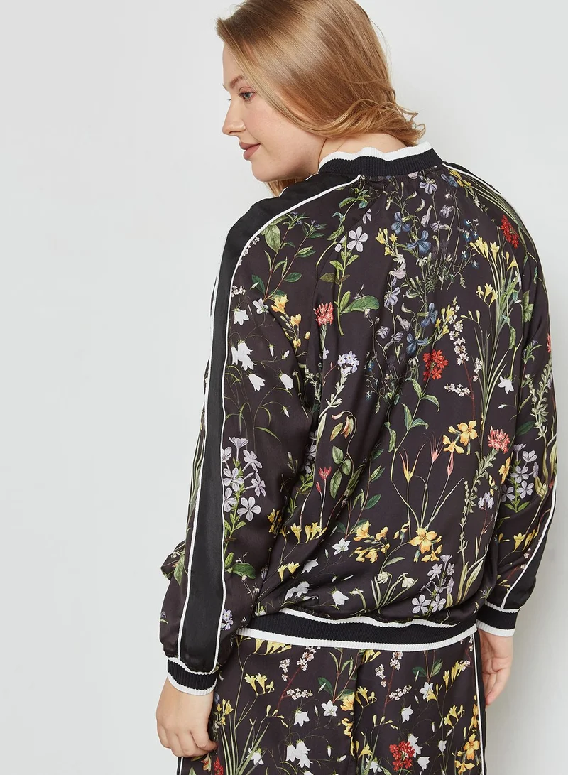 Violeta By Mango Floral Printed Bomber Jacket