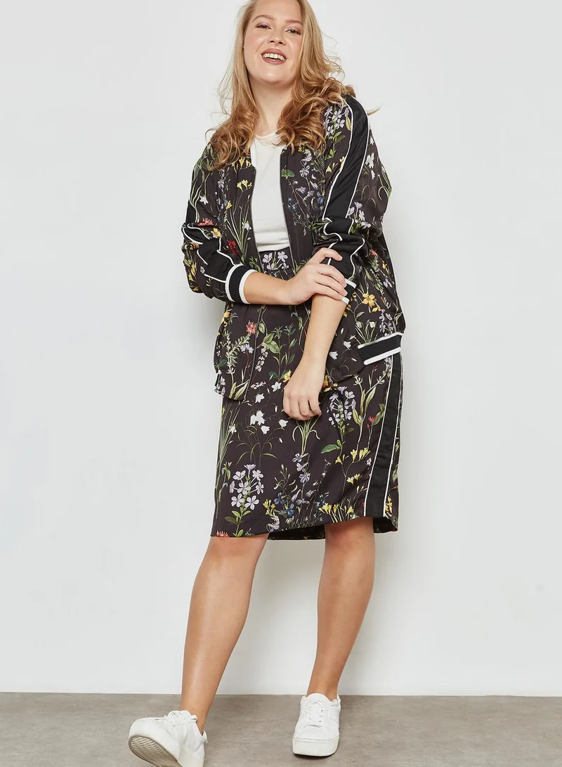 Violeta By Mango Floral Printed Bomber Jacket