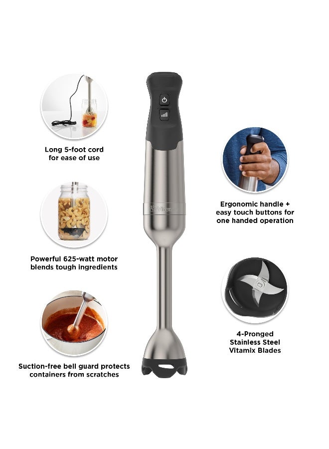 Vitamix 5Speed Immersion Blender 625Watt Motor OneHanded Operation 5 ft cord Stainless SteelBlack - Image 2