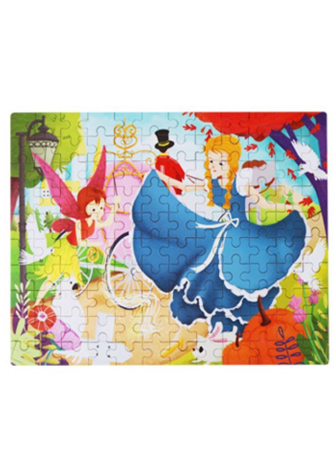 Wooden Jigsaw 120 Pieces Cartoon Animals Fairy Tales Puzzles Children Wood Early Learning Set Montessori Education Toy Kids Gift, Fairy Tale - Image 2