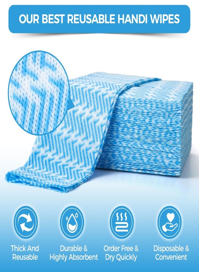 Peachicha Handi Wipes Reusable Cloths Disposable Cleaning Towels Dry Kitchen Wipes Reusable Dish Towel Washcloths Dry Fast Multi-Purpose Heavy Duty Towels, Thick and Absorbnet 40 Count/Pack, Blue - Image 2