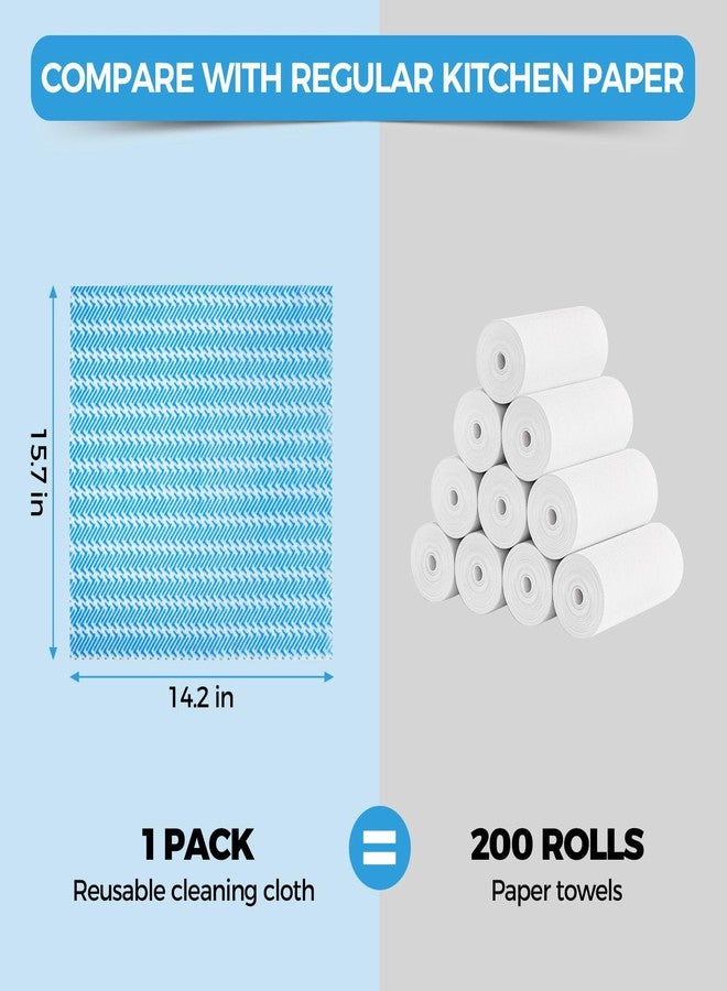 Peachicha Handi Wipes Reusable Cloths Disposable Cleaning Towels Dry Kitchen Wipes Reusable Dish Towel Washcloths Dry Fast Multi-Purpose Heavy Duty Towels, Thick and Absorbnet 40 Count/Pack, Blue - Image 5