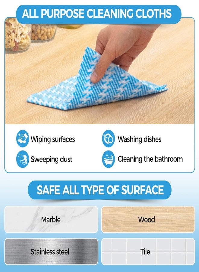 Peachicha Handi Wipes Reusable Cloths Disposable Cleaning Towels Dry Kitchen Wipes Reusable Dish Towel Washcloths Dry Fast Multi-Purpose Heavy Duty Towels, Thick and Absorbnet 40 Count/Pack, Blue - Image 3