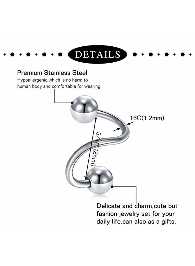 Mayhoop 16g Cartilage Earring Stud Hoop Tragus Stud Forward Helix Earrings Rook Daith Conch Stainless Steel Piercing Jewelry - Image 5