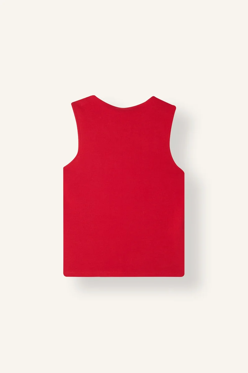 ديفاكتو Slim Fit Basic Ribana Crew Neck Sleeveless Tank Top
