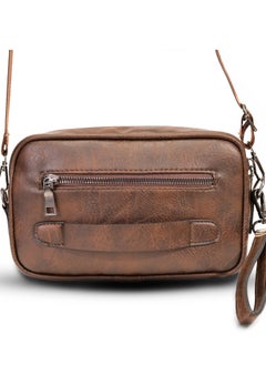 Motevia Men's Leather Handbag & Crossbody Bag 2*1 Men's Wristlet Bag Men's Crossbody Bag with Shoulder Strap and Detachable Wristlet  - Image 4