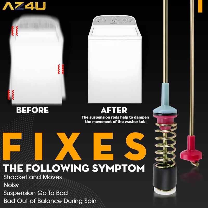 AZ4U 4-Pack Washer Suspension Rod Damper Shock Replacement for Samsung Top Load Washers - Image 4