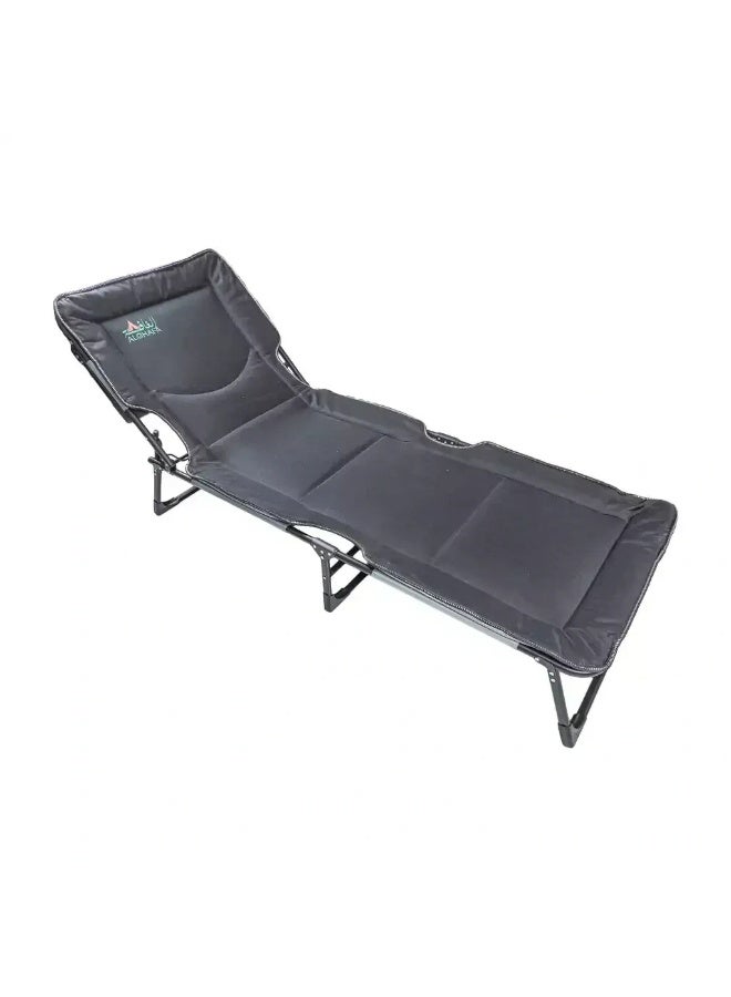 ALGHAFA Foldable Camping Bed – Portable Outdoor Sleeping Cot – Adjustable Reclining Bed – Black – ALGHAFA - Image 1