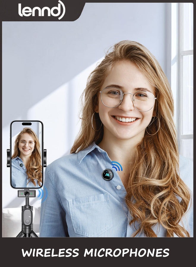LENND True Dual Receivers 2 Pcs Mini Microphone for iPhone 7-16/Android/Tablet,Lavalier Wireless Microphones with DSP Noise Cancellation,Magnetic Clip,18H,Mic Mini for TikTok,Live Streaming,Interviews,Gifts - Image 2
