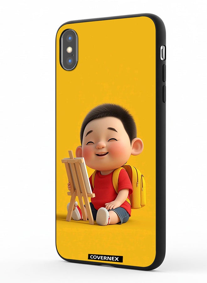 Covernex Apple iPhone X Protective Case Cover Printed Featuring Little Artist - Image 1