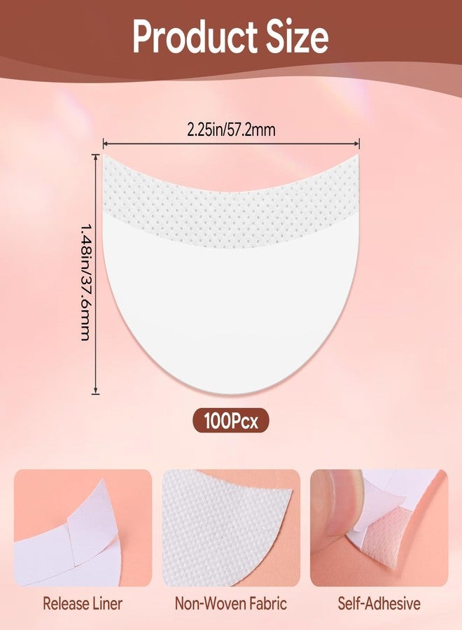 Aufee 100Pcs Eyeshadow Tapes, Lint Free Eye Makeup Stencils, Professional Self-adhesive Eyeshadow Stencil Gel Pad Under Eye Makeup Shields for Eyelash Extensions, Eyeliners and Tinting - Image 3