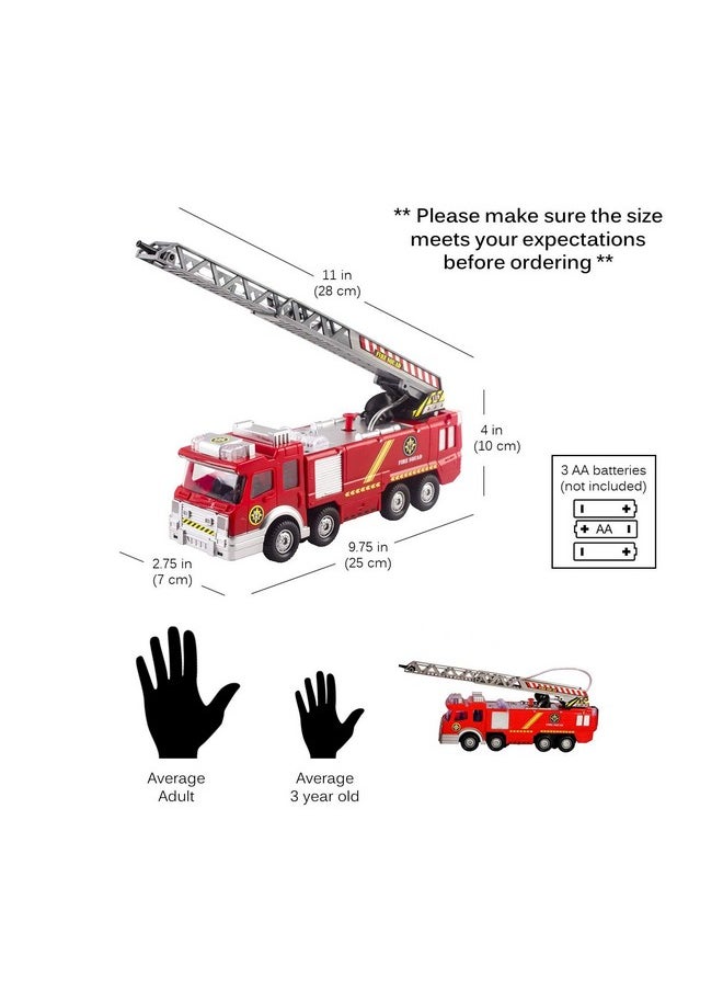 Vokodo Vokodo Fire Truck Toy Rescue with Shooting Water, Lights and Sirens Sounds, Extending Ladder and Water Pump Hose, Bump and Go Action  - Image 4