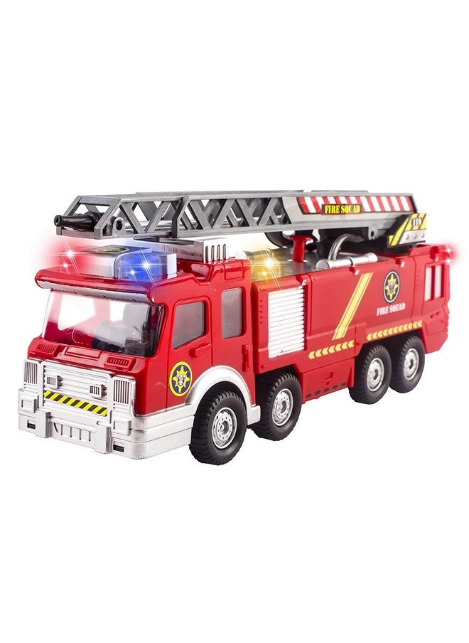 Vokodo Vokodo Fire Truck Toy Rescue with Shooting Water, Lights and Sirens Sounds, Extending Ladder and Water Pump Hose, Bump and Go Action  - Image 1
