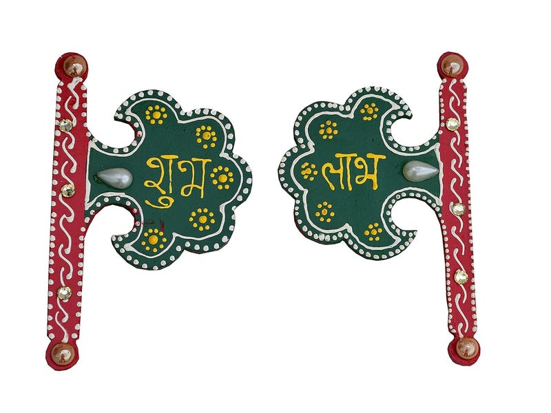 Natali Traders Beads Door Hanging Toran with Wooden Sticky Subh Labh for Home Decor-Bandarwal for Entrance Gate-for Grah Pravesh-Navratri-Diwali Decoration-Pooja Room-Multi-Color-(3.3 Feet/95 Cm) - Image 4