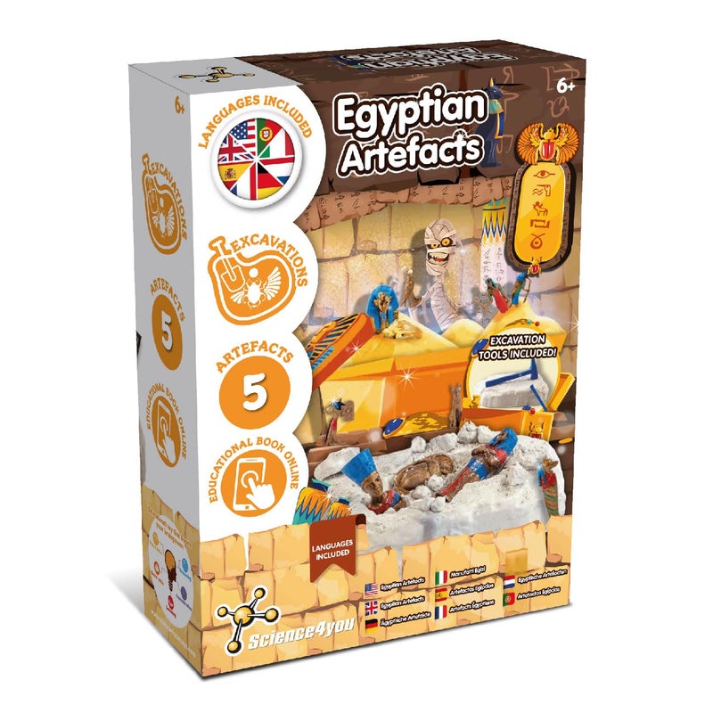 Science4you مجموعة حفر علمية للأطفال من Science4you - تعلم عن مصر القديمة مع هذه المجموعة الحفرية - قم بعملية تنقيب تاريخية واكتشف جميع 5 تماثيل مصرية - هدية أثرية للبنات والأولاد من عمر 8 إلى 11 سنة - Image 3