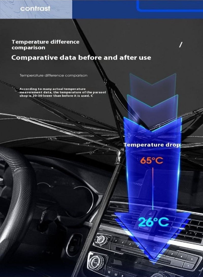 XCESSORIES Car Windshield Sun Shade Umbrella,Foldable Sun Visor Windshields Sun Shade Cover  - Image 4