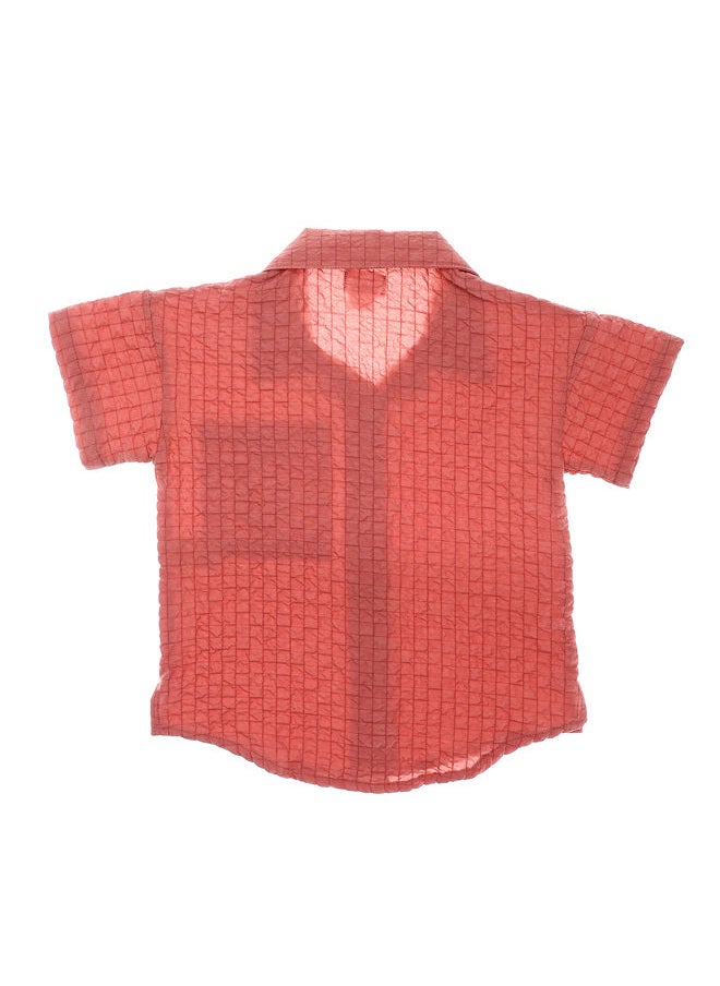LOVELY LAND - Textured & Plaids Dark Simon Girls Buttoned Down Shirt - Image 1