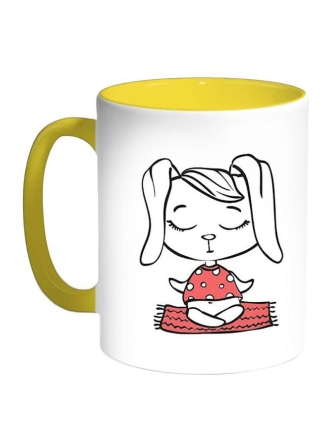 RYN Cartoon Printed Coffee Mug White/Yellow/Black
