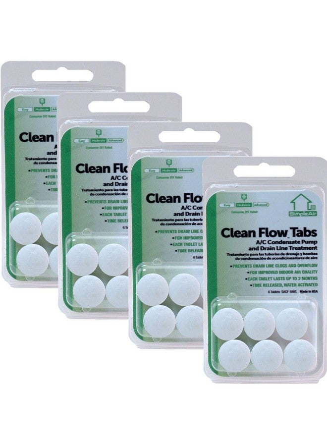 SimpleAir SimpleAir Clean Flow HVAC Drain Line Treatment Tabs, 4-Pack, 24 Count 