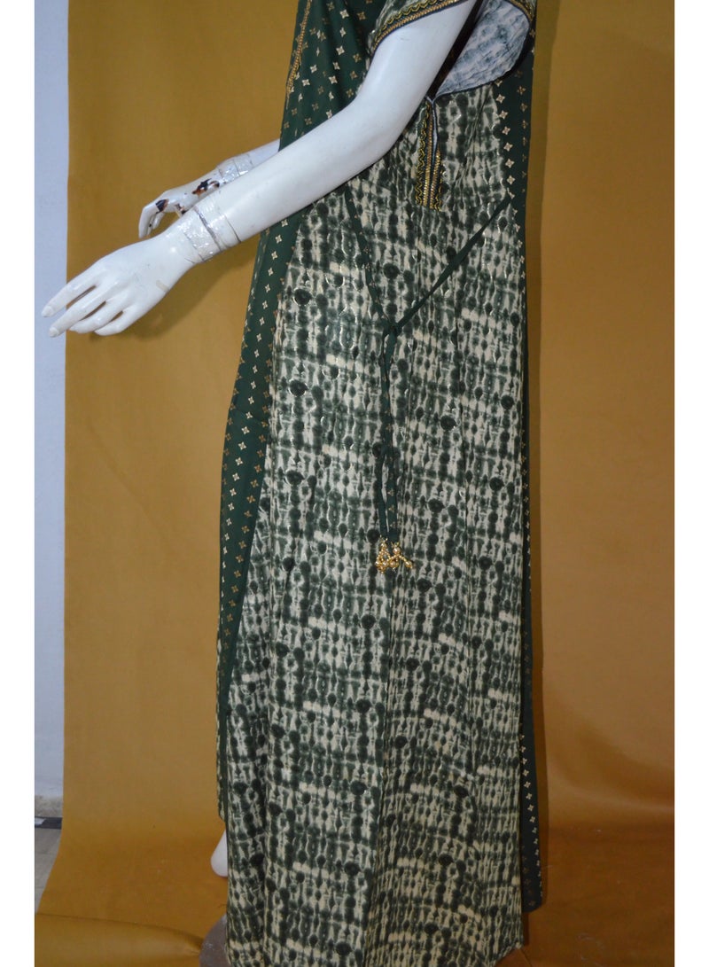 زينة جلابية نسائية أنيقة مطرزة – واسعة من الأسفل، بأكمام باتوينج، بشريط جانبي قابل للتعديل - Image 5