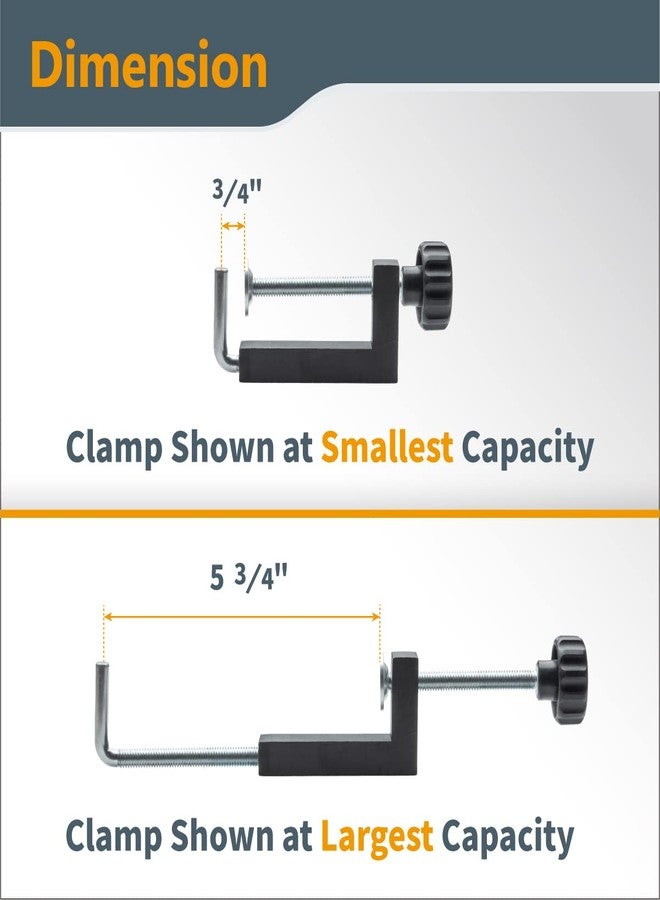 POWERTEC 71004V Universal Fence Clamp, 2 PK, For Table Saws, Router Tables, Clamping Squares, Drill Press Tables, Mitre Saws, With 3/8" Rod - Image 3