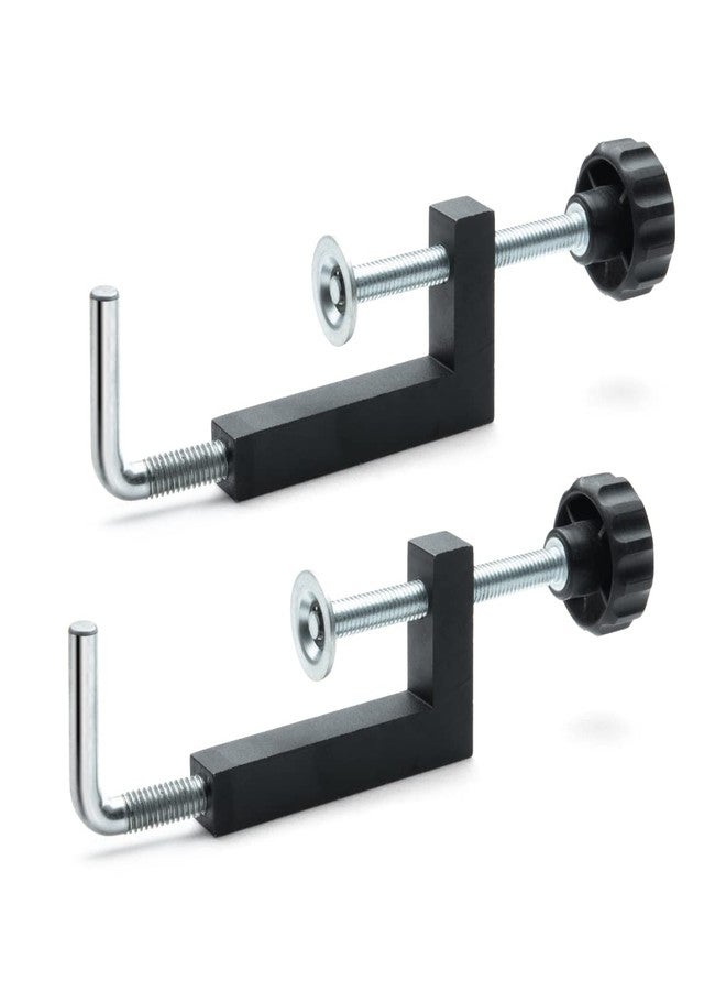 POWERTEC 71004V Universal Fence Clamp, 2 PK, For Table Saws, Router Tables, Clamping Squares, Drill Press Tables, Mitre Saws, With 3/8" Rod - Image 1